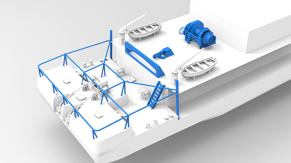 Tug on blocks with a new height-adjustable wheelhouse